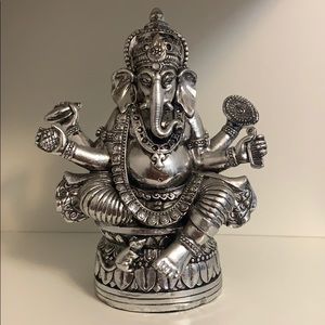 Silver Ganesha elephant decor